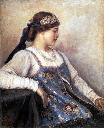 Wassilij (Vasily) Iwanowitsch Surikow (Surikov) - Portrait of N. Matvejeva