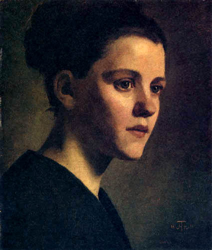Hans Thoma - Portrait d'une jeune femme
