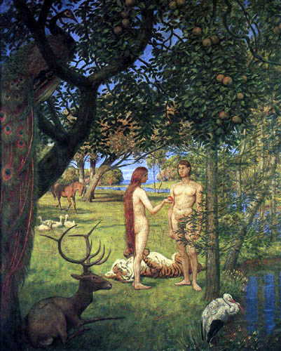 Adán Y Eva En Paraíso Hans Thoma Como Impresión Artística De Reproarte