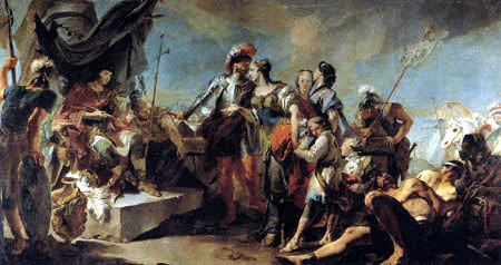 Giambattista (Giovanni Battista) Tiepolo - La reina Zenobia ante el emperador Aureliano