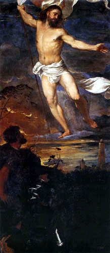Tizian (Tiziano Vecellio) - Polyptychon Averoldi, Auferstehung Christi
