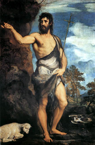 Tizian (Tiziano Vecellio) - Johannes der Täufer