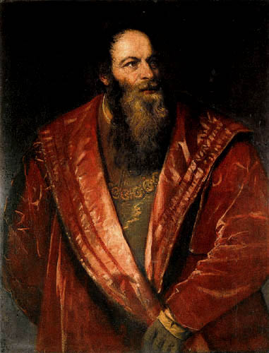 Tiziano Vecellio o Vecelli - Retrato de Pietro Aretino