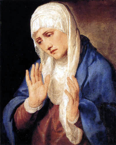Tiziano Vecellio o Vecelli - El dolor de la Virgen