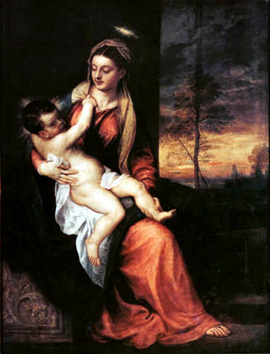 Titian (Tiziano Vecellio) - Madonna with child