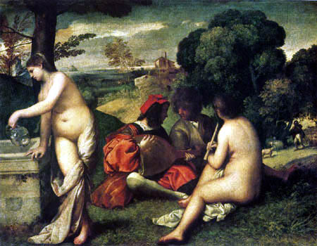Titian (Tiziano Vecellio) - Ländliches Konzert