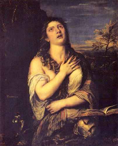 Tizian (Tiziano Vecellio) - Die büßende Magdalena