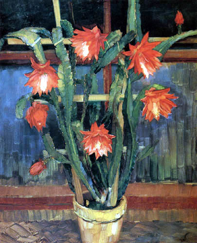 Wilhelm Trübner - Flowering cactus