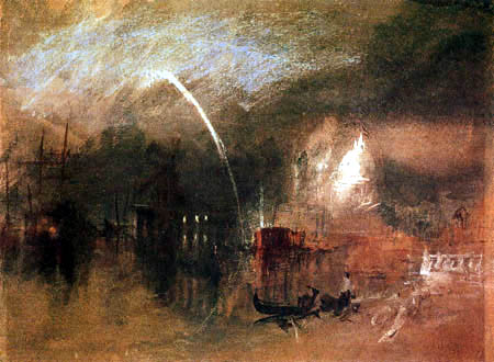 Joseph Mallord William Turner - The Salute - Scene at night with fireworks