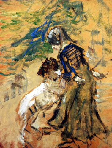 Fritz von Uhde - Junges Mädchen mit Hund