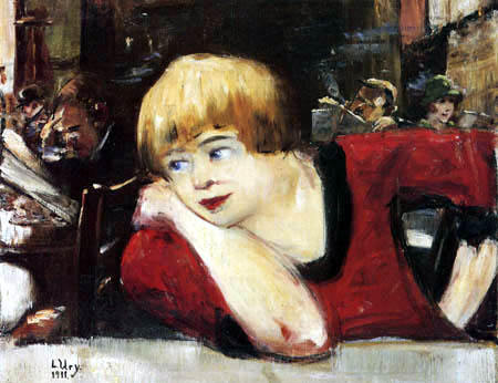Lesser Ury - Girl in the Café
