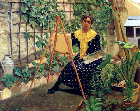 Félix Edouard Vallotton - Junge Frau beim Malen