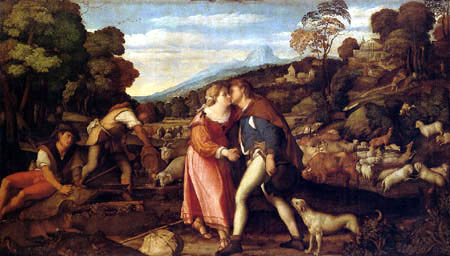 Palma il Vecchio (Jacopo d´Antonio de Negretti) - Jakob und Rahel
