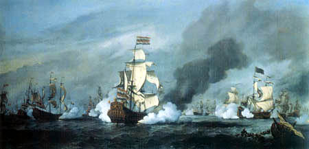 Willem van de Velde the Younger - Naval battle near Kijkduin