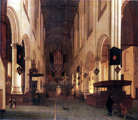 Hendrick Cornelisz. van der Vliet - L'intérieur de l'Oudekerk à Delft