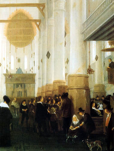 Hendrick Cornelisz. van der Vliet - El sermón en el Oudekerk en Delft