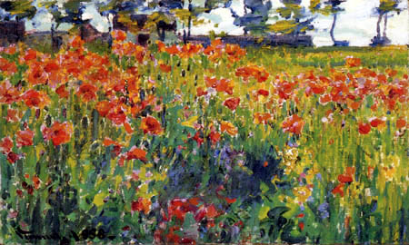 Robert Vonnoh - Field of Poppies