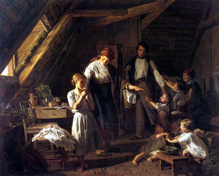 Ferdinand Georg Waldmüller - Parting from the parents