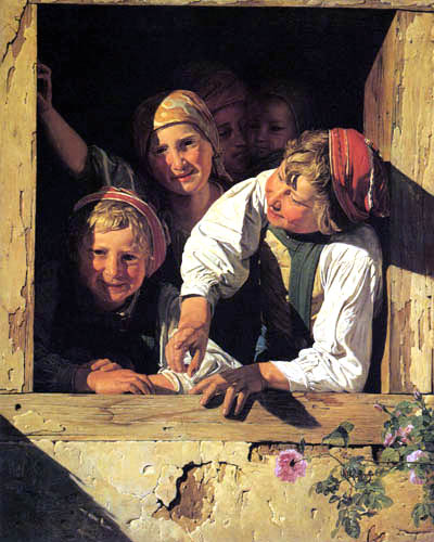 Ferdinand Georg Waldmüller - Children in the Window
