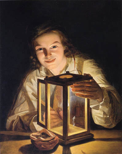 Ferdinand Georg Waldmüller - Young farmhand with lantern