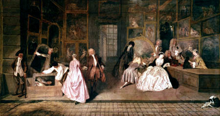 Jean-Antoine Watteau - Placa conocida del distribuidor de arte Gersaint