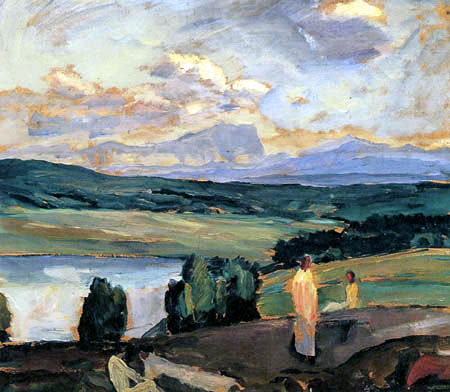 Albert Weisgerber - Mountain landscape with a lake