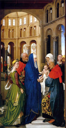 Rogier van der Weyden - Columba Altar, Darbringung Jesu, Rechts