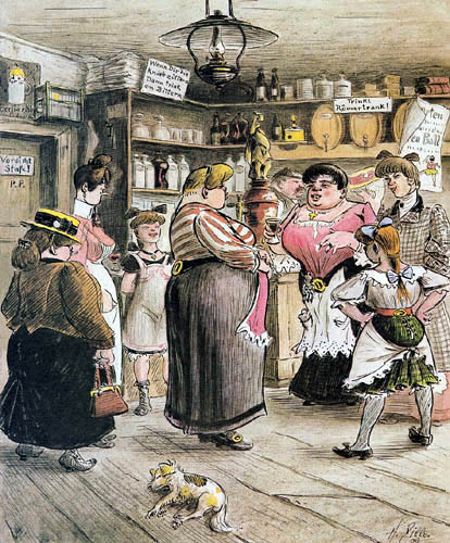 Heinrich Zille - Taverne avec des femmes